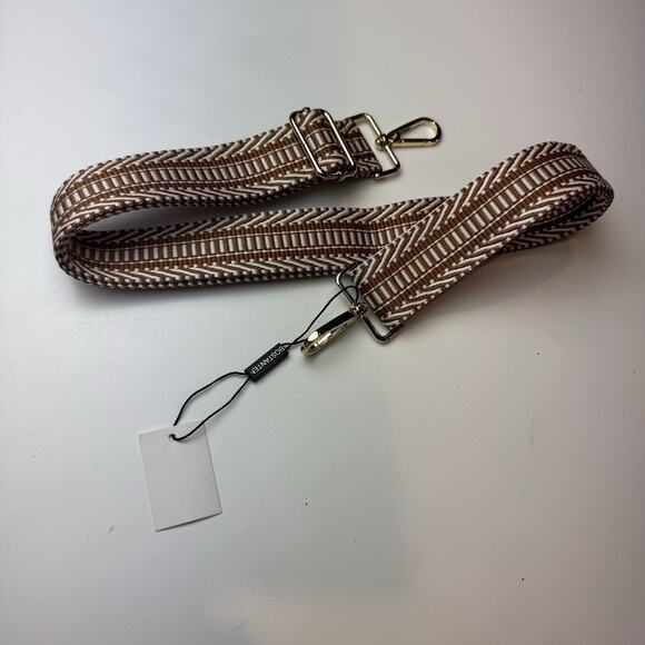 NWT Adjustable Boho Bag Strap Brown & White with Gold Hardware - Picture 1 of 6